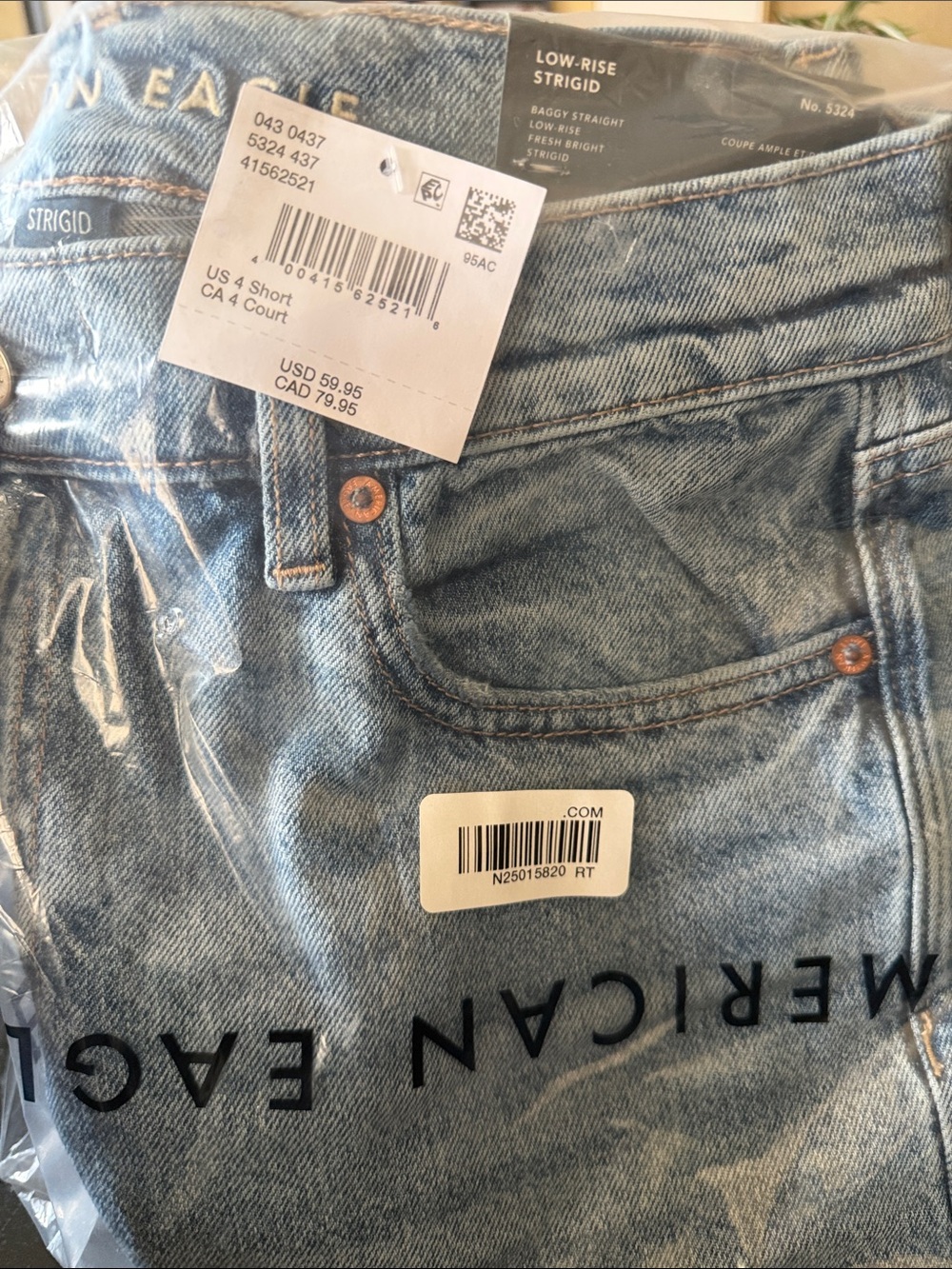 American Eagle Baggy Straight Leg Jeans 4S